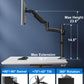 Single Monitor Mount Holds Max 22lbs, 13-32 inch Monitor Desk Mount, Height Adjustable Tall Monitors Arm, Monitors Stand with Tilt Swivel Rotation, VESA 75 100mm, Black, Freelift