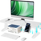Computer Monitor Stand Riser for Desk,4.5-6.3 Inches Freely Height Adjustable with Cellphone Holder,Multi-Purpose Desktop Organizer Monitor Stands Riser for Computer,Laptop,Printer,TV (White)