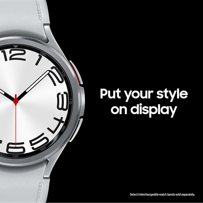 Samsung Galaxy Watch 6 Bespoke Edition 43mm Exclusive Bluetooth Smartwatch, Health, Fitness, Sleep, HR Tracker, Improved Battery, Sapphire Crystal Glass, US Version, Silver D-Buckle Band, Hybrid Blue