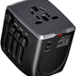 International Travel Adapter Voltage Converter to Step Down 230V to 120V for Hair straighteners, laptops, Cell Phones, Power converters from USA to UK, Europe, Australia Over 200