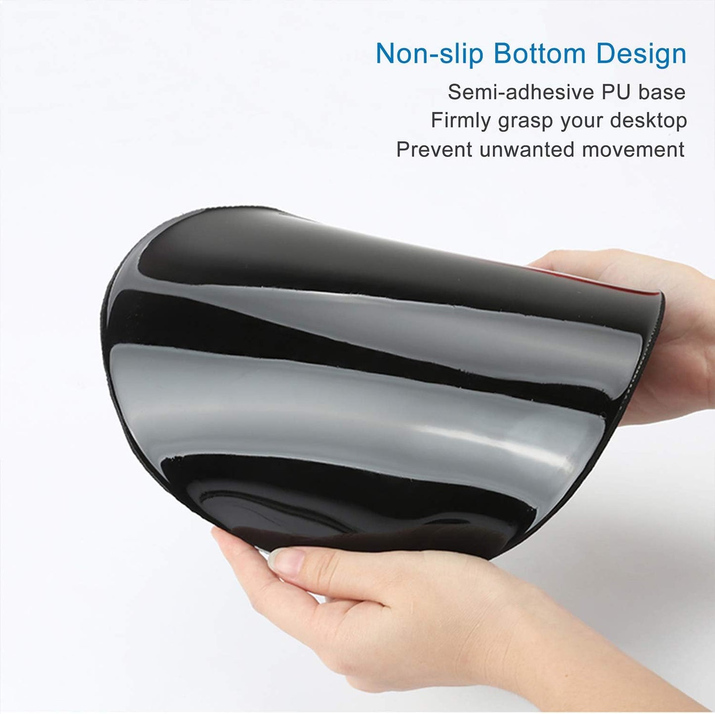 ITNRSIIET Ergonomic Mouse Pad with Gel Wrist Support Small Wrist Rest Smooth Surface Non-Slip PU Base Comfortable Office Supplies Pain Relief, 8.7 x 7.2 inches, Orange Flower