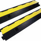 Rubber Cable Ramp Cord Cover Cable Protector Ramps Wire Hose Protective 1 Channel 22000Lbs Load Capacity Traffic Speed Bump for Asphalt Concrete Gravel Driveway Indoor Outdoor, 2 Pack
