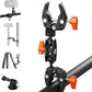 K&F CONCEPT Double Super Clamp Camera Mount with 1/4" Threads Metal Clamp for Chair, Pole, Tripod, Desk, Flag, Umbrella, Motorcycle Mount