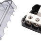 4 Way Power Distribution Block 1x 0/2/4 Gauge in 4X 4/8/10 Gauge Out Nickel Plated Car Audio Splitter Amp Distribution Connecting Block,2Pcs