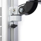 Displays2go Adjustable Monitor Display for Wall Mounting, Adjustable Height, Aluminum Build – Silver, White (VMSSWWM27)