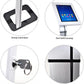 Pyle Tablet Metal Security Stand Holder, Adjustable Clamp-Style Arm, Fits iPad and Other Tablets, Works with Key, Anti-Theft Design, Floor Standing, 7.4" x 10.2"