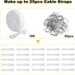 1"x16ft Hook and Loop Straps with 25 Metal Buckles, Adjustable Fastening Cable Straps, Cut-to-Length Cinch Strap, Reusable Nylon Securing Cord Ties for Organizer or Storage, 1 inch Wide, White
