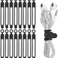 Nearockle 16Pcs Silicone Cable Straps Wire Organizer for Bundling Earphone, Phone Charger, Computer Cords, Reusable Cable Ties Cord Organizer in Home,Office,Kitchen,School(Black)
