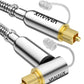 VANAUX 90-Degree Optical Audio Cable 6FT,Premium Fiber Optic Toslink Cable(24K Gold-Plated Connectors,Aluminum Alloy Shell,Braided Jacket)Ideal for Tight Spaces,Home Theater,Soundbars,Gaming Consoles