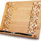 wishacc Large Size Bamboo Book Stand and Cookbook Holders for Reading Hands Free