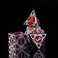 RULE DND Dice - Metal Polyhedral Set, Large Role Playing, Red Weighted Metallic, MTG RPG Dice with Gift Box