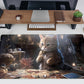 Lotus Cat XL Extended Large Gaming Mouse Pad - Black Magic Mystical Zone Gaming Desk Mat - Computer Laptop Keyboard and Mouse Mat Desktop Protector - 31.5 x 15.8 in