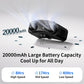 Socool 20000mAh Portable Waist Fan Clip on Wearable Belt Personal Fan Rechargeable, 40H Cooling Battery Operated with 10 Speeds & Dual Air Outlets, Neck Fans Hanging for Outdoor Jobsite Camping