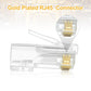 MECCANIXITY 60pcs Cat6 RJ45 Pass Through Connectors, RJ45 Connector 8P8C Gold Plated Plugs with 60pcs Dark Grey Strain Relief Boots for Solid or Stranded UTP Ethernet Cable, 1.1mm