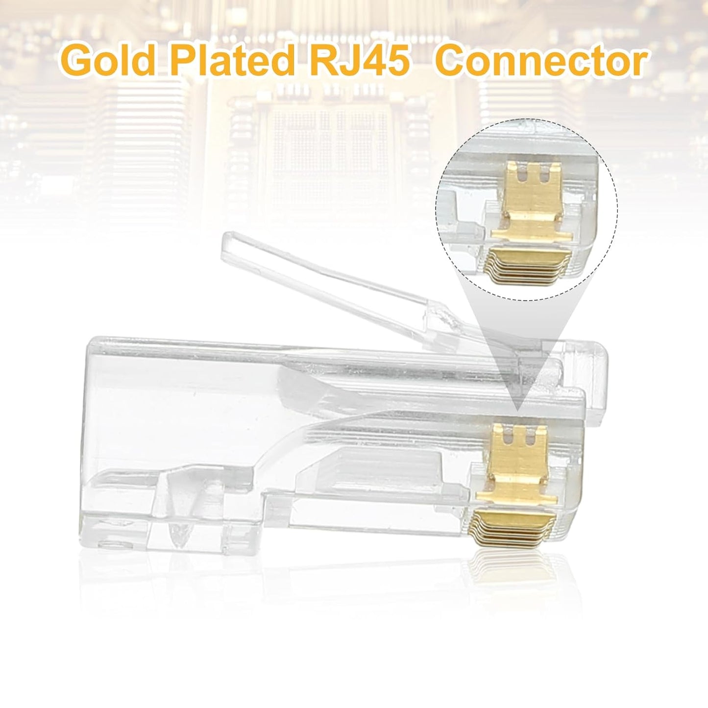 MECCANIXITY 30pcs Cat6 RJ45 Pass Through Connectors, RJ45 Connector 8P8C Gold Plated Plugs with 30pcs White Strain Relief Boots for Solid or Stranded UTP Ethernet Cable, 1.1mm