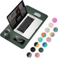YSAGi Office Desk Pad, Desk Mat, 23.6" x 13.7" Ultra Thin Waterproof PU Leather Desk Blotter, Laptop Desk Pad Protector for Keyboard, Desk Writing Pad for Office and Home (Dark Green+Dark Blue)