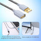 OKRAY White USB Extension Cable, 2-Pack 6FT Nylon Braided USB 2.0 Extension Cable - Type A Male to A Female Extender Cord with Gold-Plated Connector for USB Flash Drive, Keyboard, Printer, Webcam