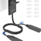 6FT Ultra Flat Plug Dual Extension Cord with 6 Outlets, Ultra-Thin Outlet Cover Power Bar, Outlet Concealer Universal Size Flat Plug Power Strip, Child & Pet Safe, 1625W, Black