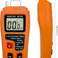 Digital Wood Moisture Meter Wood Humidity Tester Hygrometer Timber Damp Detector Large LCD Display (Orange)