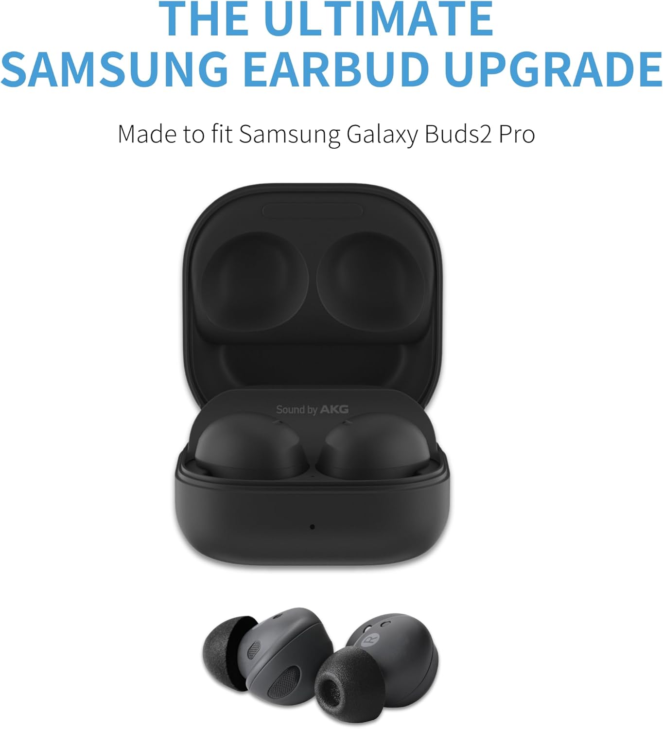 Comply TrueGrip | Premium Memory Foam Replacement Earbud Tips for Samsung Galaxy Buds2 Pro | Enhanced Comfort, Secure Fit, Superior Noise Isolation, Cleaning Tool | Black, Small (3 Pairs)