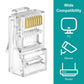 UTP RJ45 Connectors, Cat6 RJ45 Pass Through Plugs 50-Pack, Cat6 RJ45 Plugs with 50-Pack Strain Relief Boots for Solid or Standard Ethernet Cables, Transparent