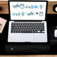 Keyboard Wrist Rest Large Mouse Pad Wrist Support for Computer, 4 in 1 Memory Foam Keyboard Pad Desk Mat Ergonomic Hand Rest Wrist Cushion for Home Office Gaming-Black