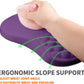 Ergonomic Joint Wrist Support Mouse Pad with Memory Foam Cushion Massage Bump, Carpal Tunnel Pain Relief Mousepad Slope Design for Wrist Rest, 11.8x7.9 in, Dark Violet