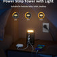 Power Strip Tower with Night Light, Power Strip Surge Protector with USB Ports, Extension Cord 10 FT with Multiple Outlets (12AC+3A+2C) for Home Office Desk DormRoom (Black)