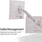 Pixio PS1D Wave Pink Dual Monitor Arm Stand Desk Mount - Fits up to 32 inches Monitors and up to 19.8lbs. VESA Compatibility and Integrated Cable Management