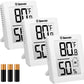 Geevon Indoor Thermometer Room Temperature Monitor,3 Pack Temperature Humidity Gauge Thermometer Hygrometer with Battery for Home, Office, Greenhouse, White
