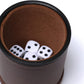 5 Pack PU Leather Dice Cups Felt Lining Quiet Shaker with 30 Dot Dice for Bar Party Yahtzee Farkle Dice Games