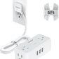 Ultra Thin 5FT Flat Extension Cord, TESSAN Surge Protector Flat Plug Power Strip, 4 Wide Spaced AC Outlets 3 USB A, 900 Joules Protection, Suitable for Home Office Dorm