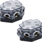2pc Power Distribution Block Car Audio 1 in 5 Ways Out Car Audio Distributions Block 0 Gauge Input 2/4/8 Gauge Out Ground Cable Splitter Distribution Blocks for Automotive