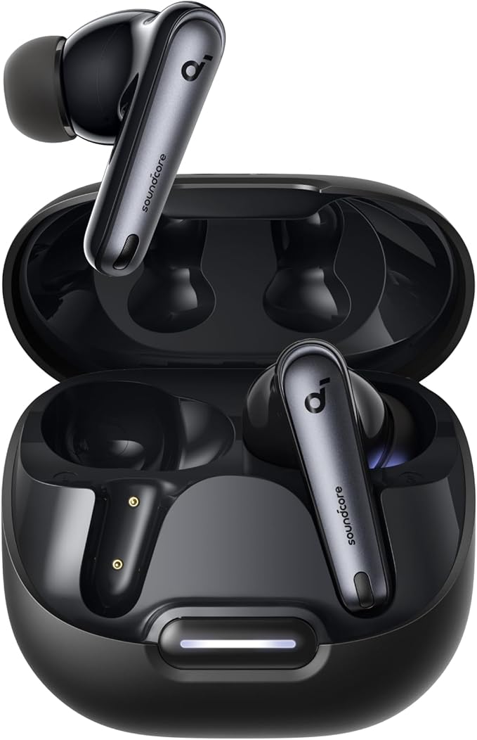 Soundcore by Anker Liberty 4 NC Wireless Earbuds, 98.5% Noise Reduction, Adaptive Noise Cancelling to Ears and Environment, Hi-Res Sound, 50H Battery, Wireless Charging, Bluetooth 5.3