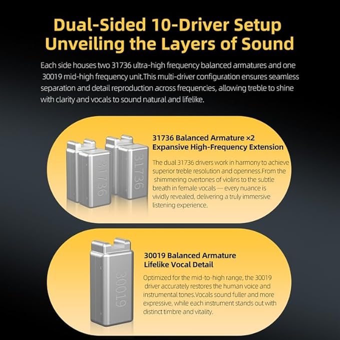 KZ ZS12 PRO 2 in Ear Monitor Headphones, 5BA+1DD 6 Hybrid Driver Gaming Earbuds Wired Earphones, HiFi Clarity Sound Immersive Bass IEMs for Gaming Musicians Singer Audiophile (Silver with Microphone)