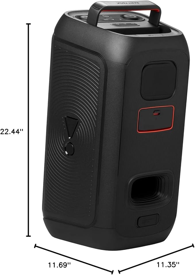 JBL PartyBox Club 120 - Portable Party Speaker with Foldable Handle, Powerful JBL Pro Sound, Futuristic lightshow, Up to 12 Hours of Play time, Splash Proof, Dual Mic & Guitar Inputs (Black)