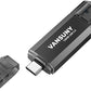 Vansuny 128GB Type C Flash Drive Upgraded 450MB/s USB 3.2 High Speed Flash Drive 2 in 1 OTG USB A + Type C Dual Thumb Drive with Keychain for Android