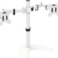 WALI Dual Monitor Stand, Free Standing Desk Mount for 2 Monitors up to 27 inch, 22 lbs. Weight Capacity per Arm, Fully Adjustable with Max Mounting Pattern 100x100mm (MF002-W), White