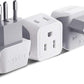 Ceptics Brazil Travel Adapter Plug with Dual Usa Input - Type N (3 Pack - Ultra Compact - Safe Grounded Perfect for Cell Phones, Laptops, Camera Chargers and More - Power Plug (CT-11C)