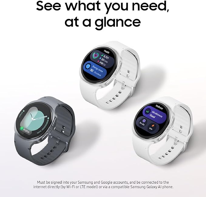 Samsung Galaxy Watch 8 (2025) 44mm Bluetooth Smartwatch, Cushion Design, Fitness Tracker, Sleep Coaching, Running Coach, Energy Score, Heart Rate Tracking, Silver [US Version] (Renewed)