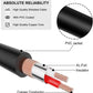 J&D 1/4 inch to 3.5mm Headphone Adapter, Heavy Duty Copper Shell Connecter Joint 3.5mm 1/8 inch Female TRS to 6.35mm Male TRS Stereo Audio Extension Cable (1 Feet)