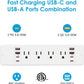 HHSOET 16 in 1 Recessed Power Strip Flat Plug, 30W Fast Charging Furniture Outlet with USB, Conference Recessed Surge Protection with 8 AC Plugs, 4 USB Ports 4 USB-C, 10ft Power Cord.(White)