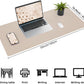 AFIING Leather Desk pad Protector, Large Non-Slip Office Desk Mat with Natural Cork & PU Leather, Waterproof Writing Mouse Pad for Office and Home (55in*17in,Beige)