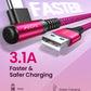 AINOPE Type C Cable [2-Pack, 6.6ft] 3.1A Type C Charger Fast Charging Right Angle, Resistant Nylon Braided S9 Charger Compatible with Galaxy S10 S9 Plus S21, Note 10 9 LG, USB C Cable