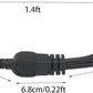 Y Splitter Extension Cord, 1.4FT 2 Way 1 to 2 Splitter Extension Cord, 3 Prong SJT 16AWG NEMA 5-15P to NEMA 5-15R x2, Male to Female Power Cord Cable Wire Extender Space Saver, 125V 13A 1625W, Black