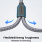 Microphone Splitter 2 Feet/60CM TRS 1/4 inch Splitter 1 Male to 2 Female, 6.35mm Stereo Male Plug to Dual 6.35mm Female-Grey(2PACK)