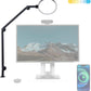 LUME CUBE Edge Light 2.0 LED Black Desk Lamp | Dimmable Home Office Desk Light with USB Charging Port & Strong Swing Arm | Adjustable Color Temperature and Brightness | Circle Webcam Light