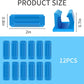 12 Pack Pen Holder for Desk, Silicone Pencil Holder with 12 Extra Adhesive Stickers, Adhesive Pen Holder & Marker Clip for Classroom Office Desk or Any Surface, Teacher Accessories Supplies (Blue)