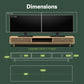 Dual Monitor Stand Riser with Sliding Door, Double Computer Laptop Stand Desk Shelf Organizer with Storage (Natural Bamboo, 38 Inch)