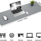 Leather Desk Protector, 47in*23.7in Large Mat with Natural Cork & PU Leather, Mouse Pad, Non-Slip Office Mat, Waterproof Writing Pad for Office and Home (Light Grey)